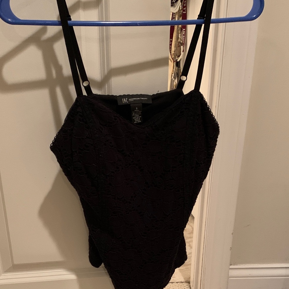 INC International Concepts Women's Black Lace Camisole